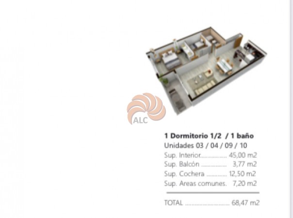 APARTAMENTO UN DORMITORIO Y MEDIO. A ESTRENAR.